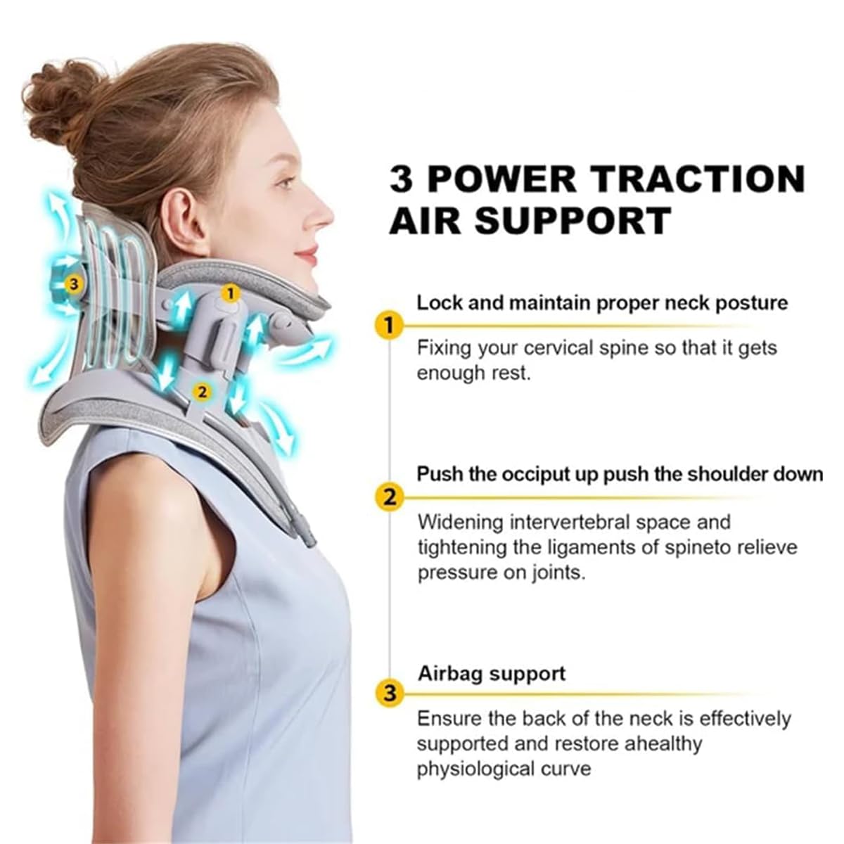 Cervical Neck Stretcher with 8 Airbags & Triple Traction
