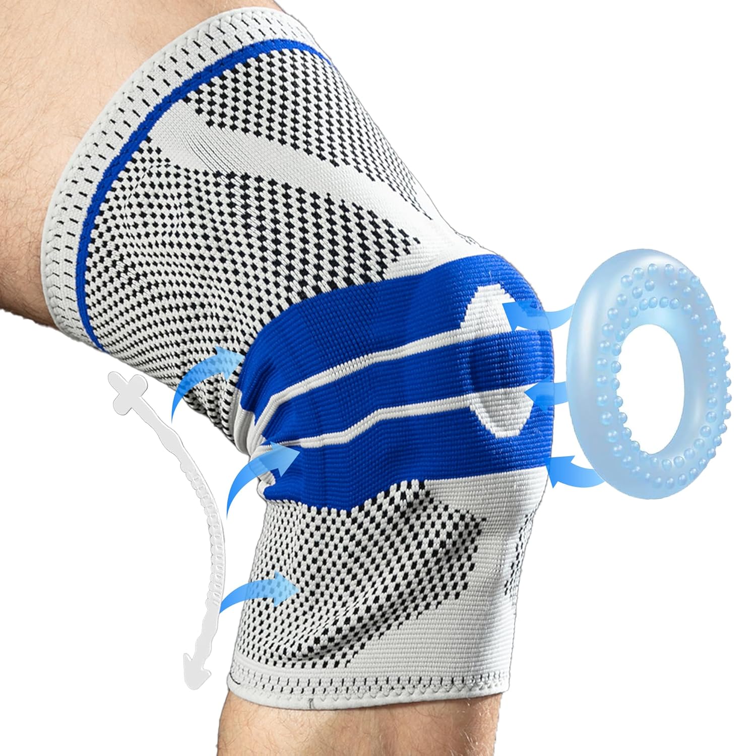 Knee Brace with Patella Gel Pad & Side Stabilizers