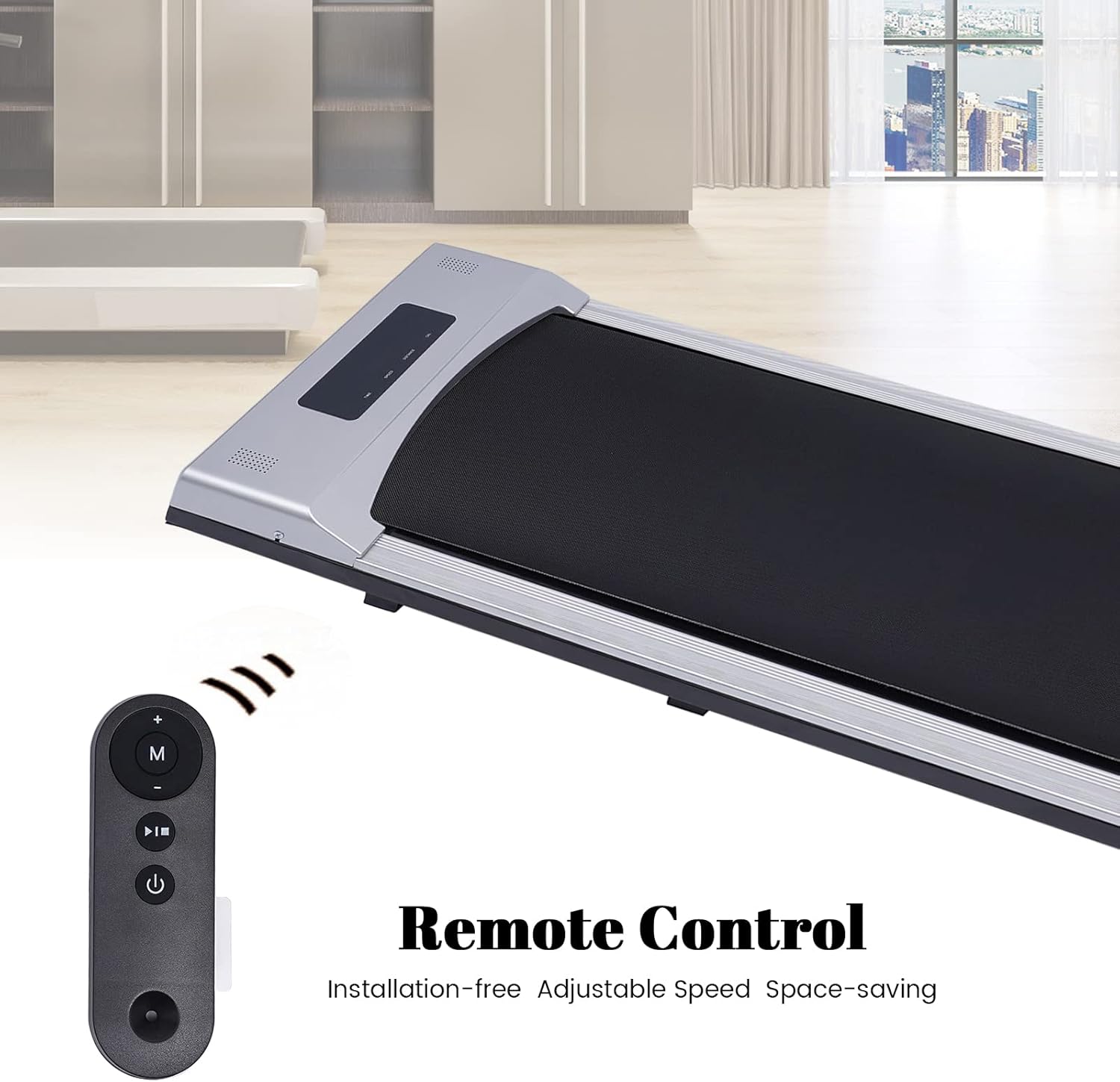 Electric Treadmill – Portable Under Desk Walking Pad with Remote