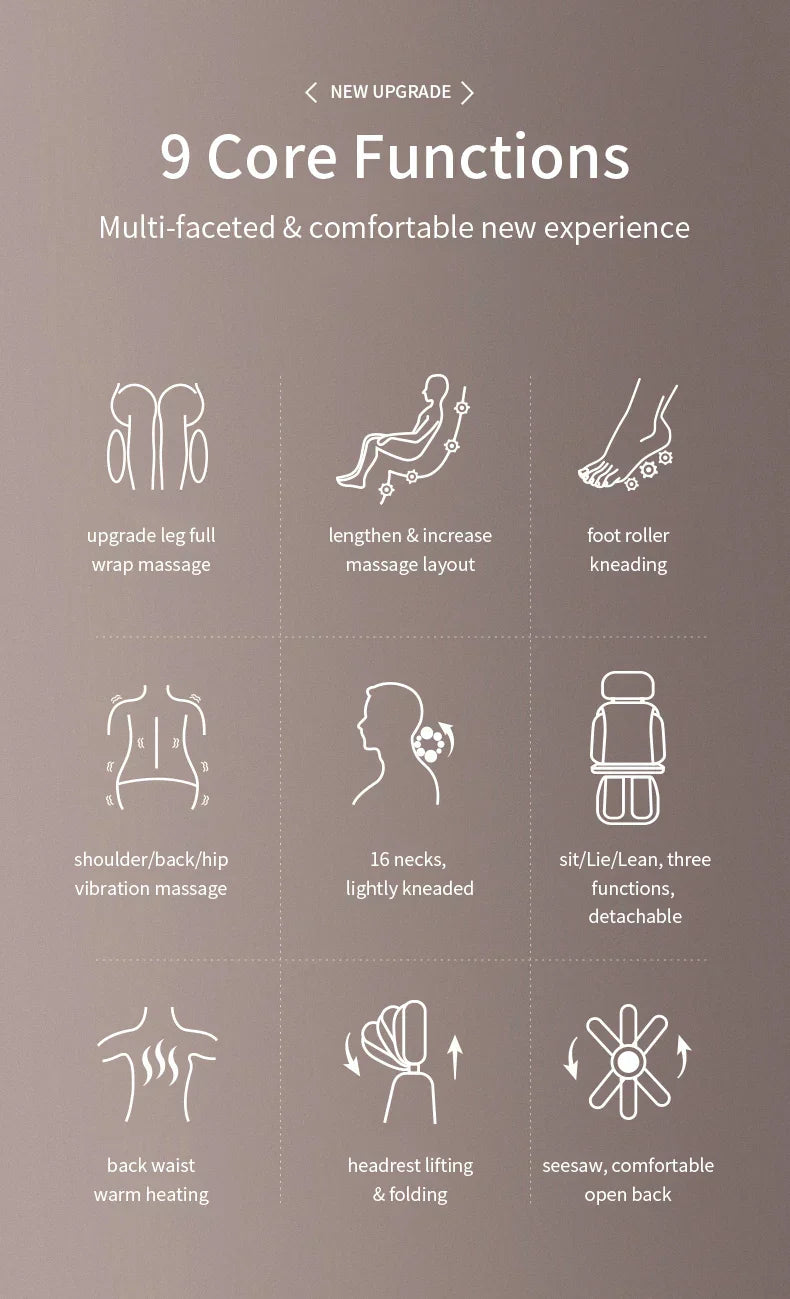 Electric Full Body Massage Chair – Shiatsu Kneading, Heating & Vibration