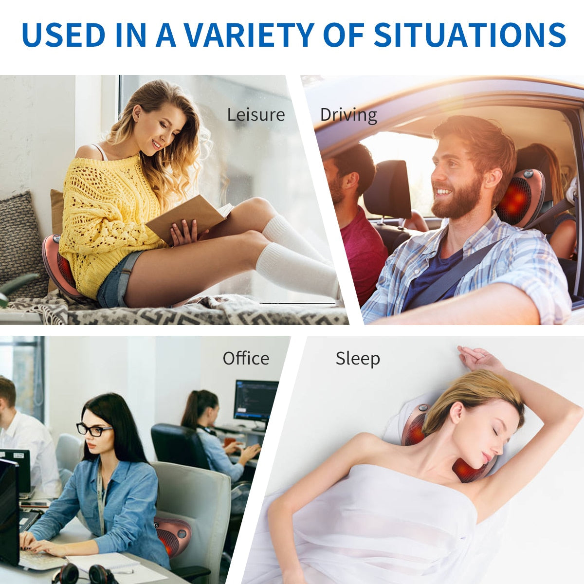 Head & Neck Massager Pillow for Home & Car